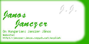 janos janczer business card