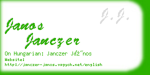 janos janczer business card